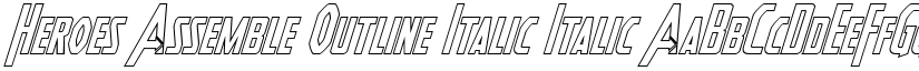 Heroes Assemble Outline Italic Italic font