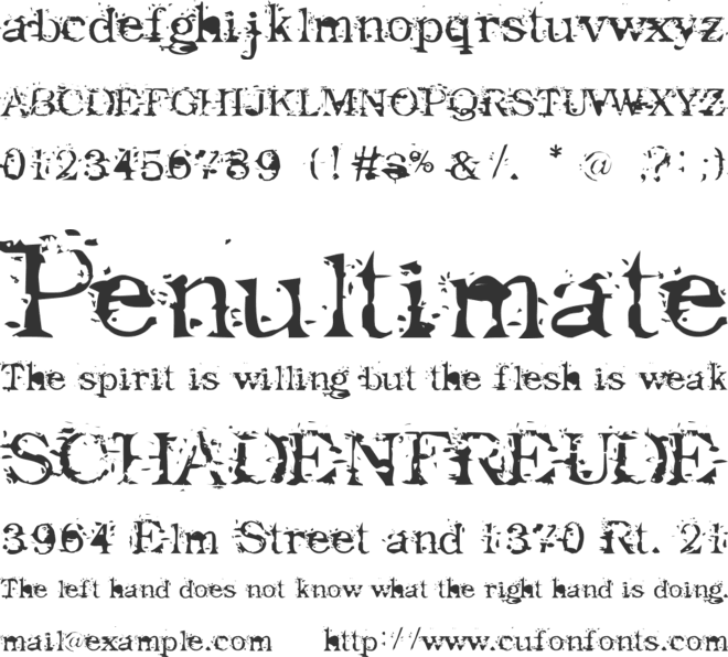 Goodbye Cruel World font preview