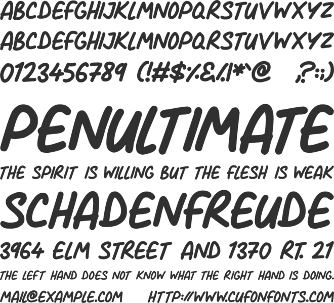 Comic Marker Deluxe font preview