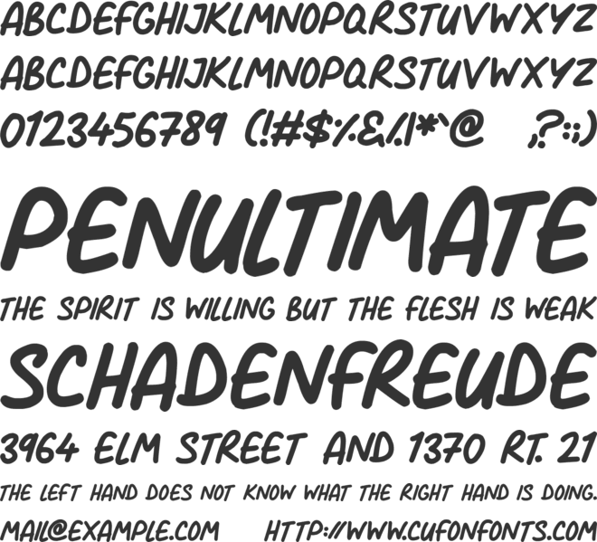 Comic Marker Deluxe font preview