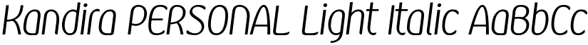 Kandira PERSONAL Light Italic font