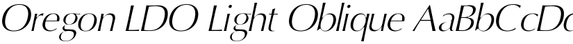 Oregon LDO Light Oblique font