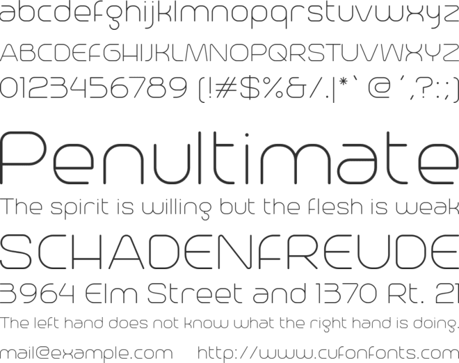 Trench font preview