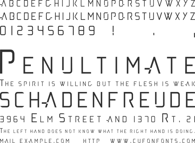 andromeda font preview