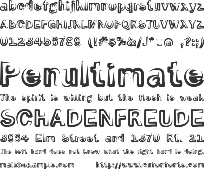 Smoke Screen font preview