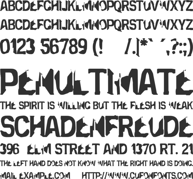 Eclipsed Moon font preview