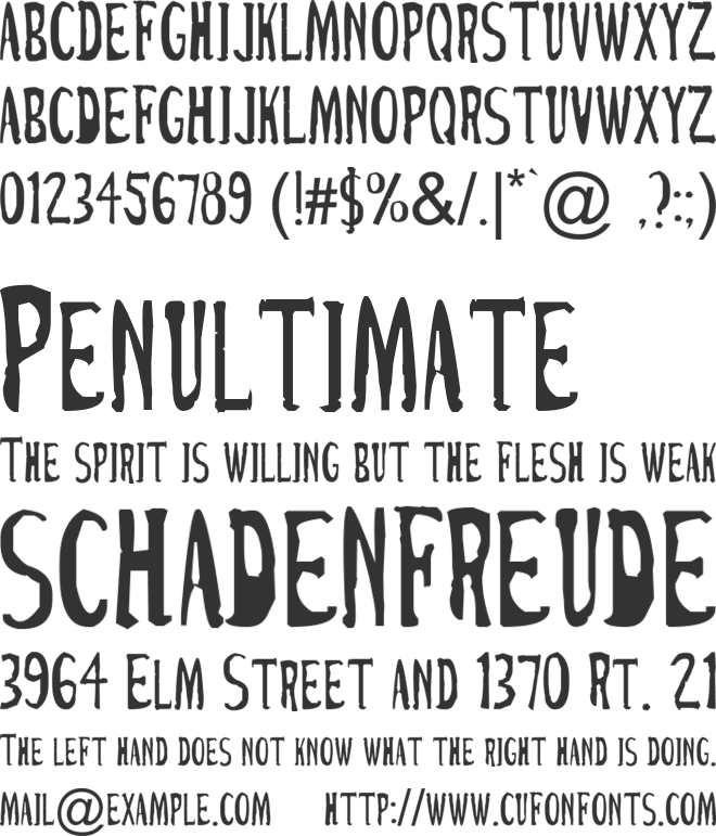 Cirque Du Freak font preview