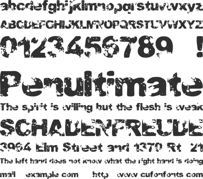 Condemnation font preview