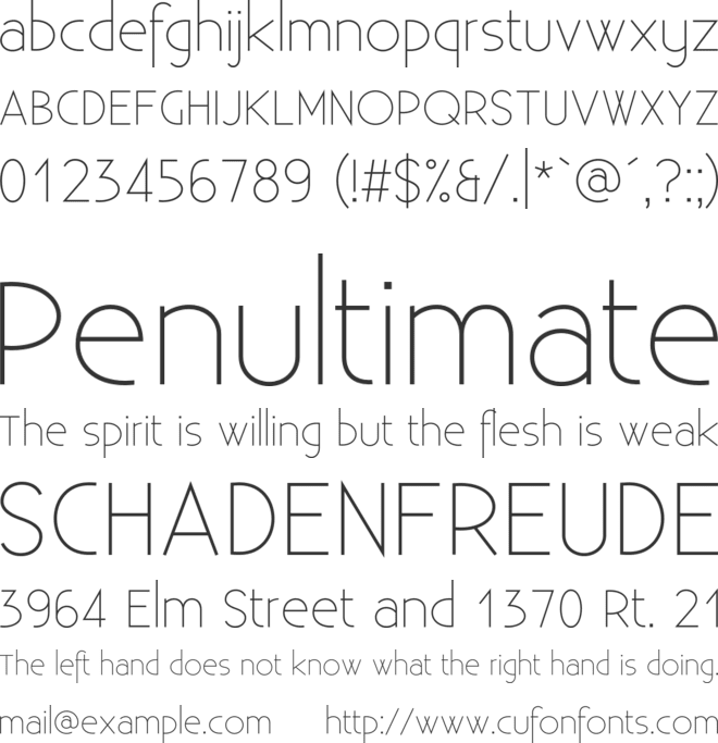 Existence Light font preview