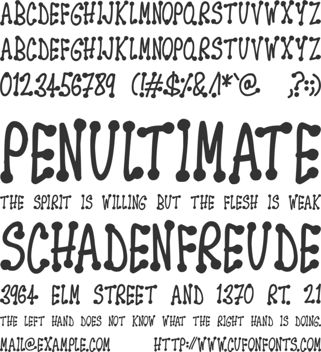 Spotsticks font preview