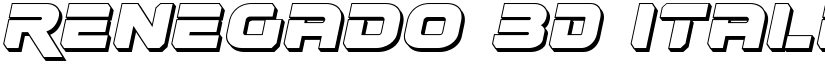 Renegado 3D Italic Italic font