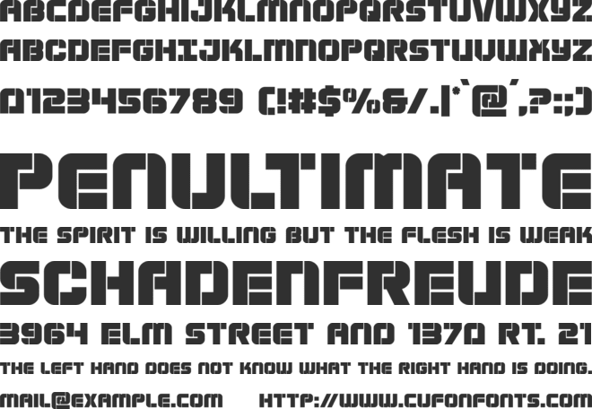 Super Submarine font preview