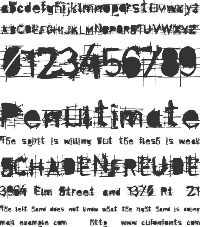 Disenfranchide font preview