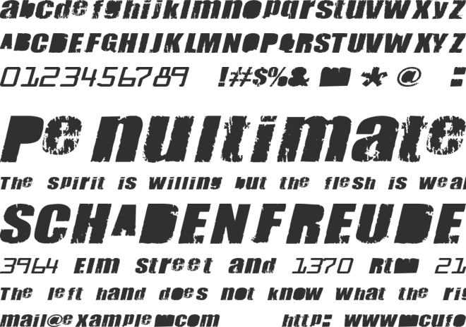 Meanies font preview