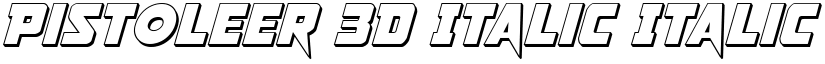 Pistoleer 3D Italic Italic font