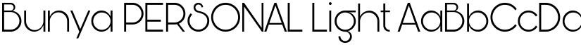 Bunya PERSONAL Light font