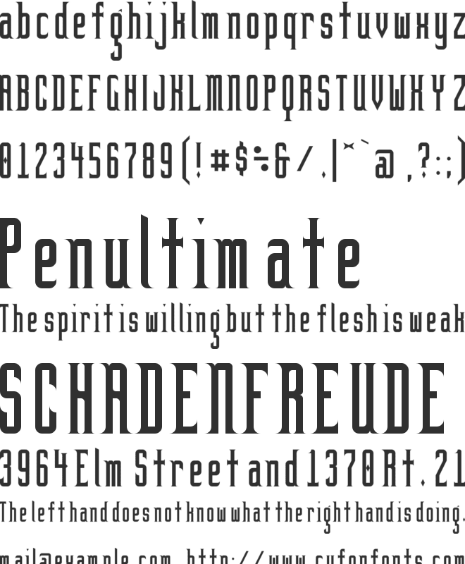 BrightonTwo Gothika NBP font preview
