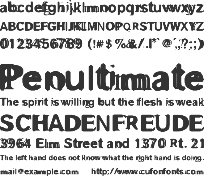 Gross Akzident Fucked font preview