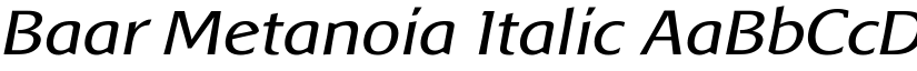 Baar Metanoia Italic font