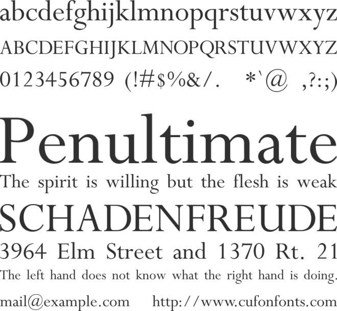 Oxford font preview