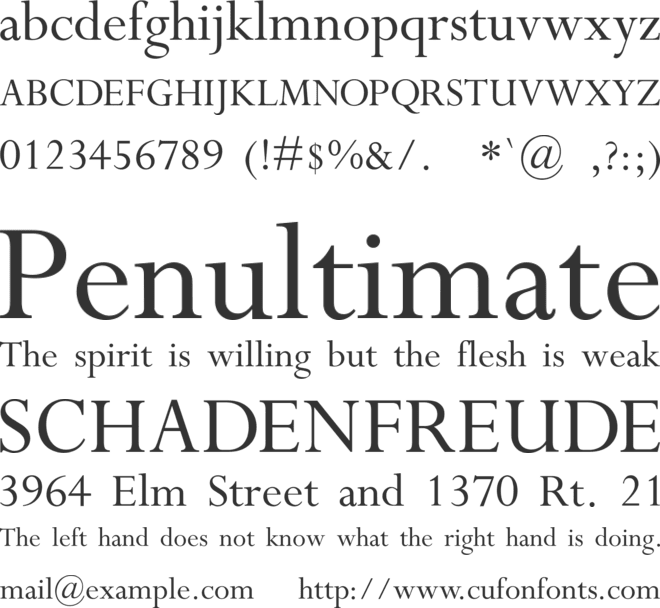 Oxford font preview