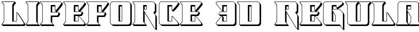 Lifeforce 3D Regular font