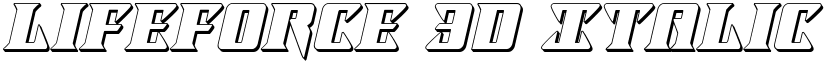 Lifeforce 3D Italic Italic font