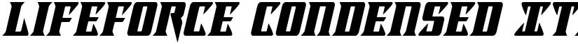 Lifeforce Condensed Italic Condensed Italic font