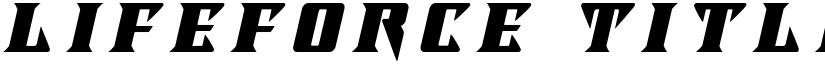 Lifeforce Title Italic Italic font