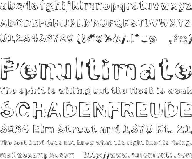 Smoke Disturbed font preview