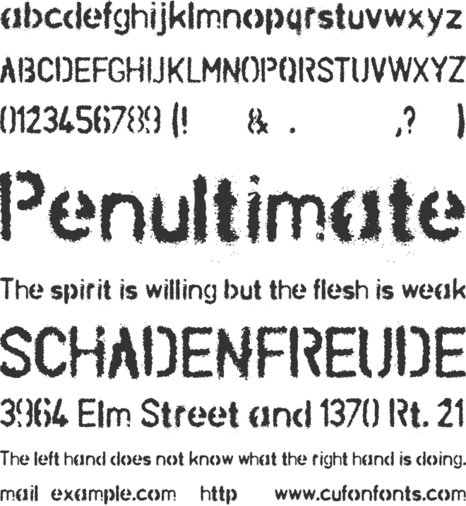 Schablona Dirt font preview