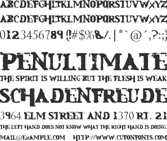 Mindless Self Indulgence font preview