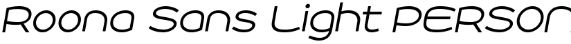 Roona Sans Light PERSONAL Italic font