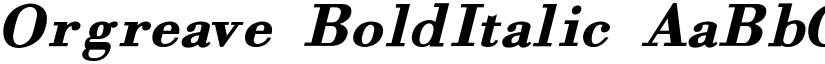 Orgreave BoldItalic font