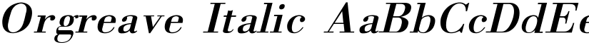 Orgreave Italic font