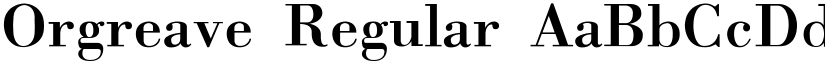 Orgreave Regular font