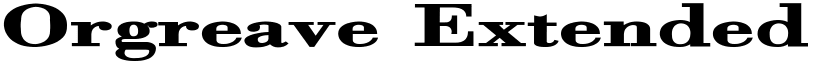 Orgreave Extended Bold font