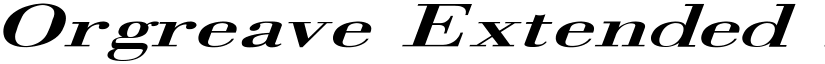 Orgreave Extended Italic font