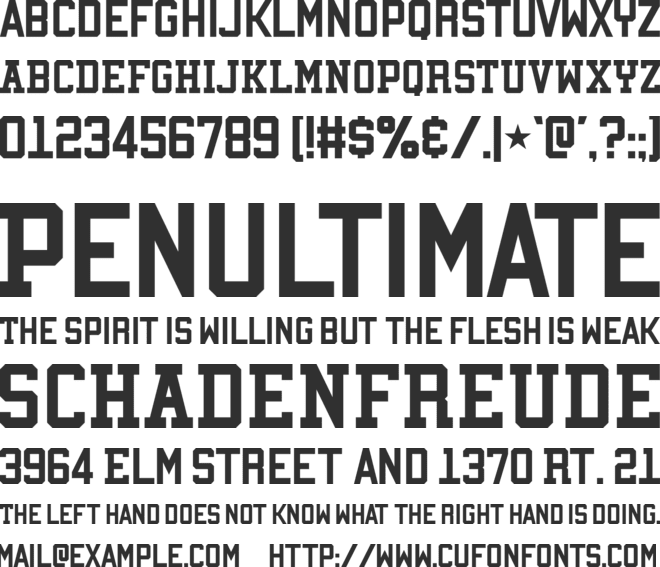 Viridian College font preview