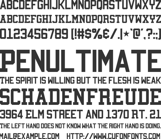 Viridian College font preview