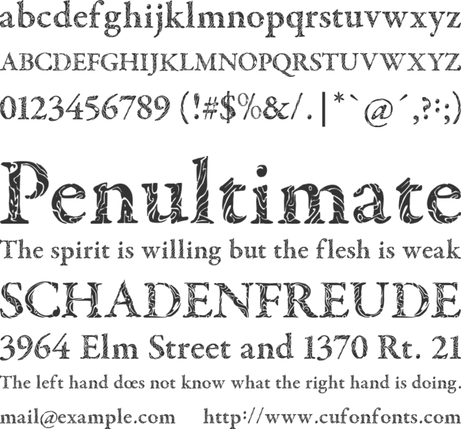 Tribal Garamond font preview