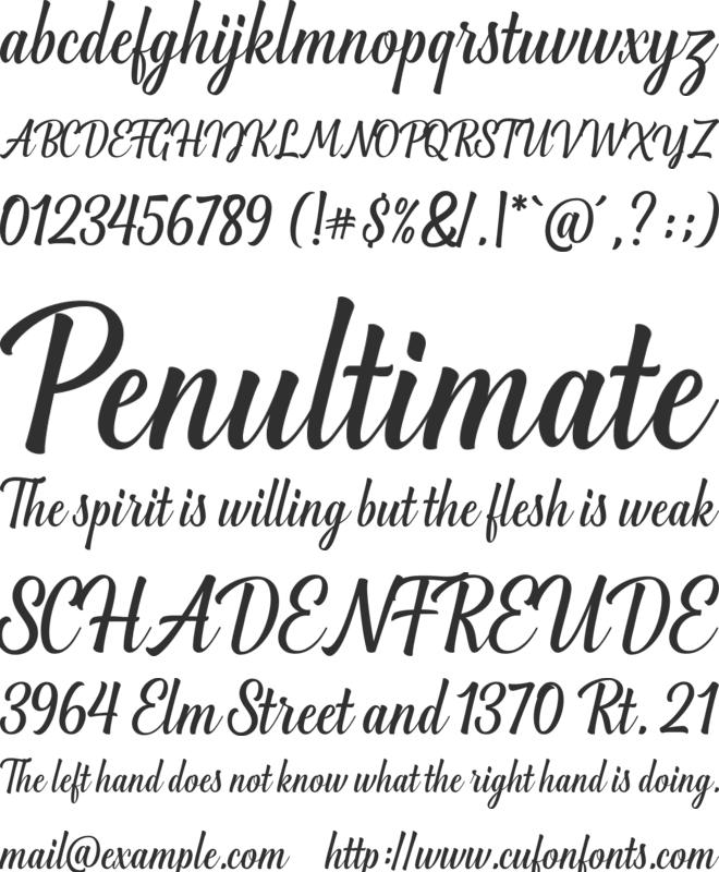 Greenlight Script font preview