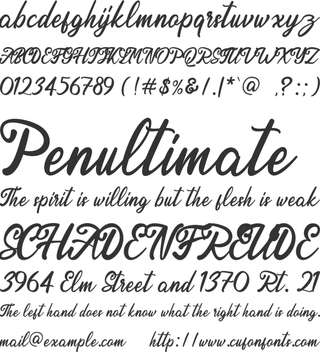 Endolitta font preview
