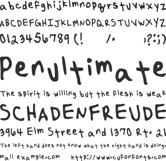 My Handwriting Font font preview
