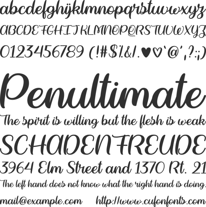 The Heart Chakra font preview