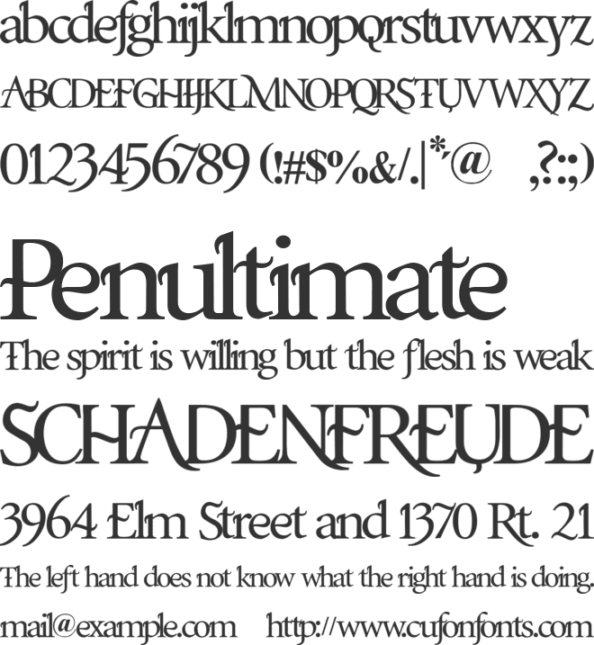 AB Nirvana* font preview