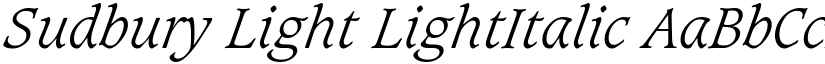 Sudbury Light LightItalic font