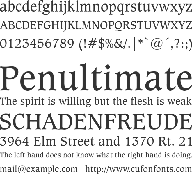 Sudbury font preview