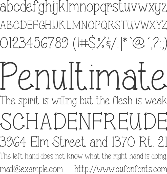 Sweet & sassy serif font preview