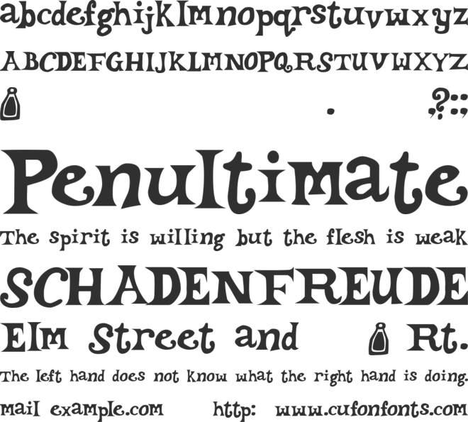 Hourly, Daily font preview
